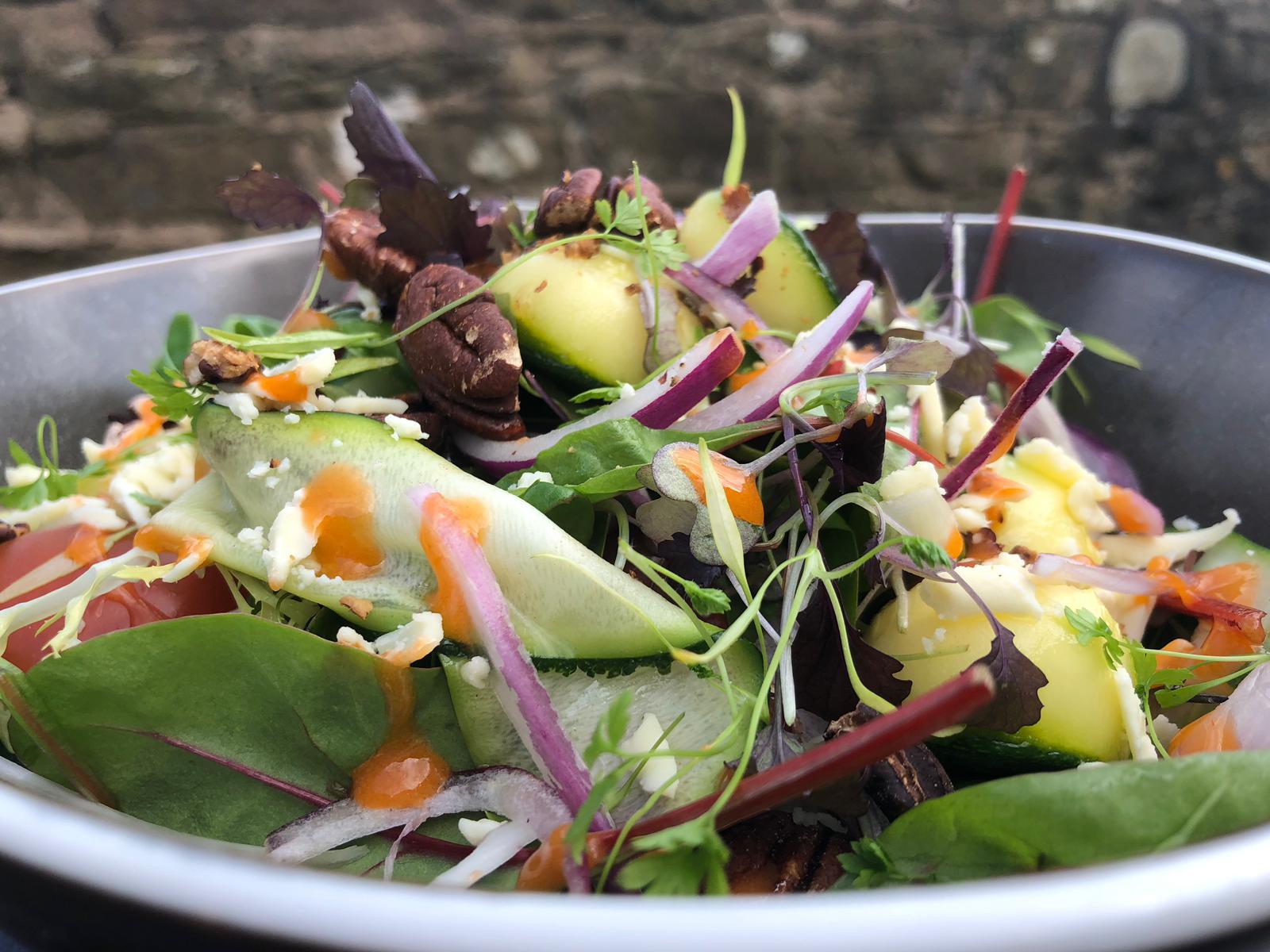 salad on outdoor table